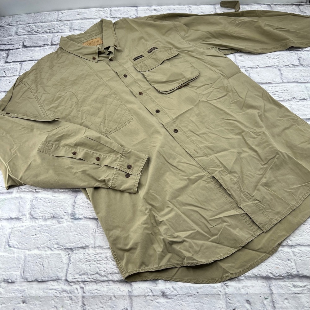 Lewis Creek Mens XXL Tan Long Sleeve Shooting Shirt Button Up Vented Back
